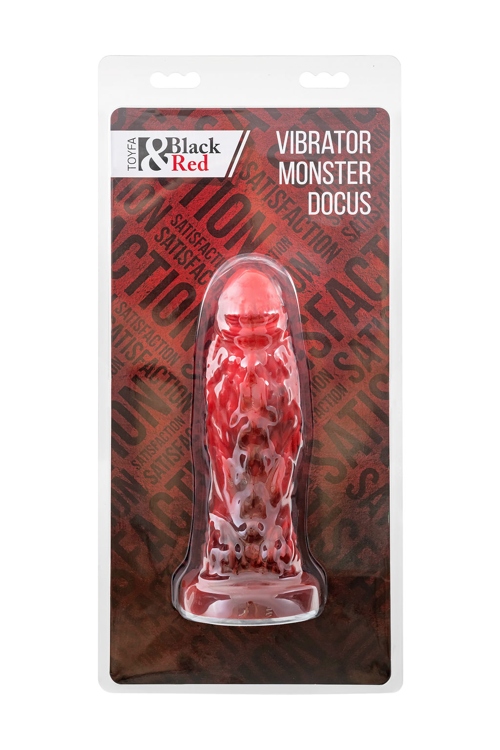 Вибратор Black&Red by TOYFA Monster Docus, силикон, красно-черный, 20 см