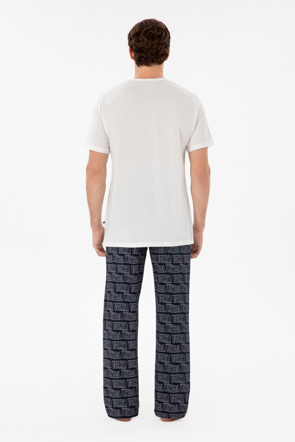 Erkek Beyaz Pijama Tak_m_ Sepette S_rpriz _ndirim - U.s. polo assn фото 5