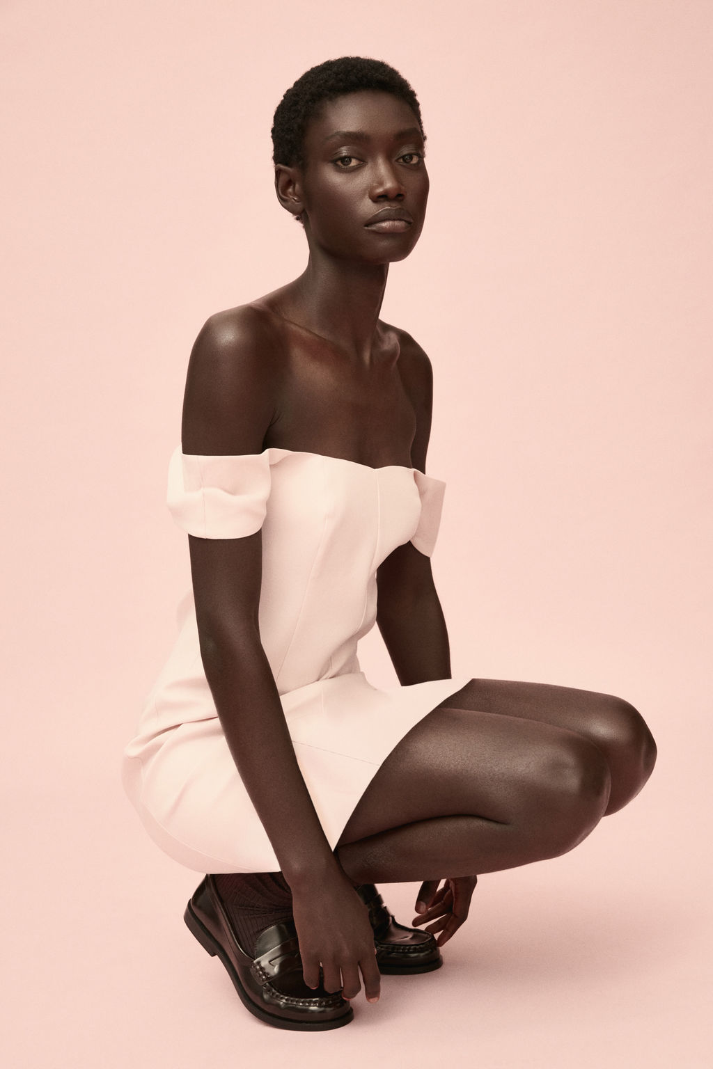 Vestido off-the-shoulder - H&m фото 3