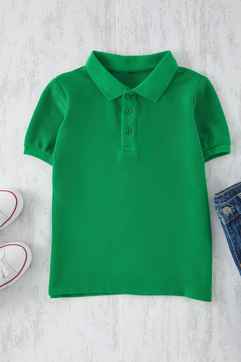 Yesil Erkek Cocuk Basic Regular/Normal Kal?p Polo Yaka K?sa Kol Orme T-Shirt TKDSS25TS00076 - Trendyolmilla фото 14