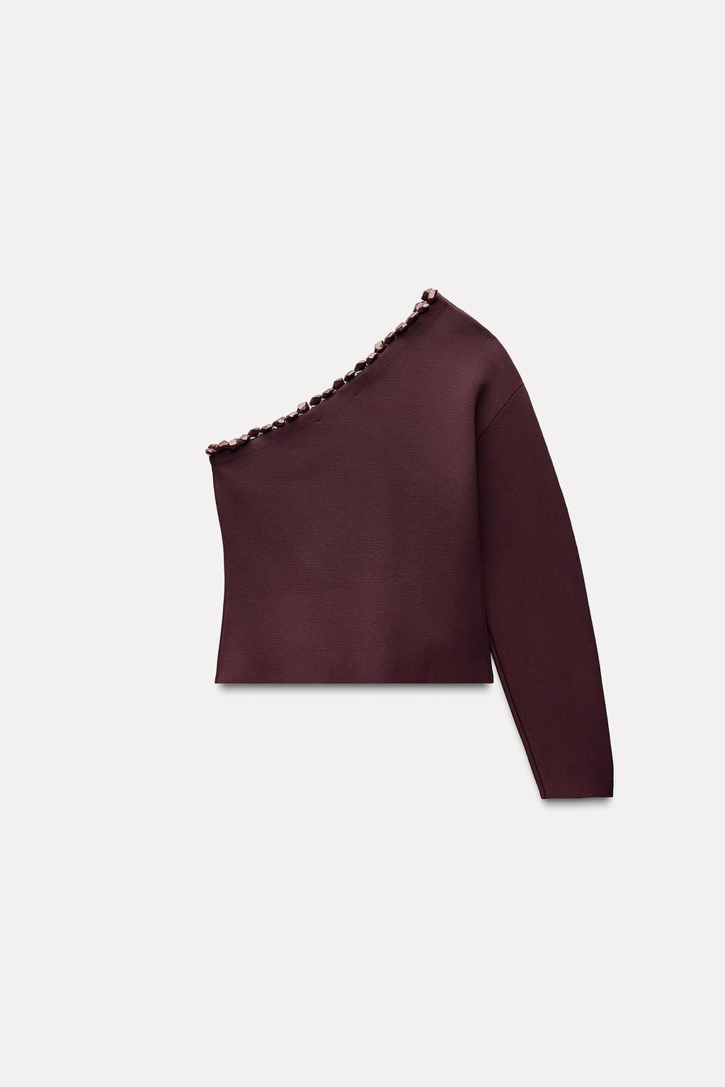 ASYMMETRIC BOBBLE KNIT SWEATER - Zara фото 5