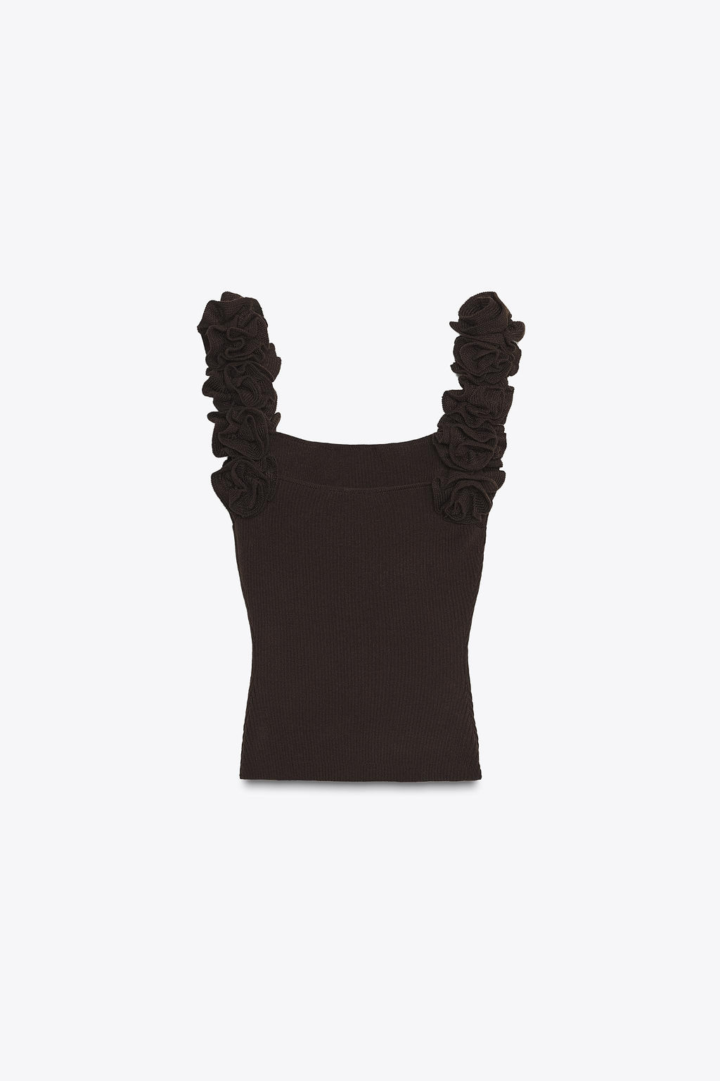 KNIT TOP WITH FLORAL STRAPS - Zara фото 8