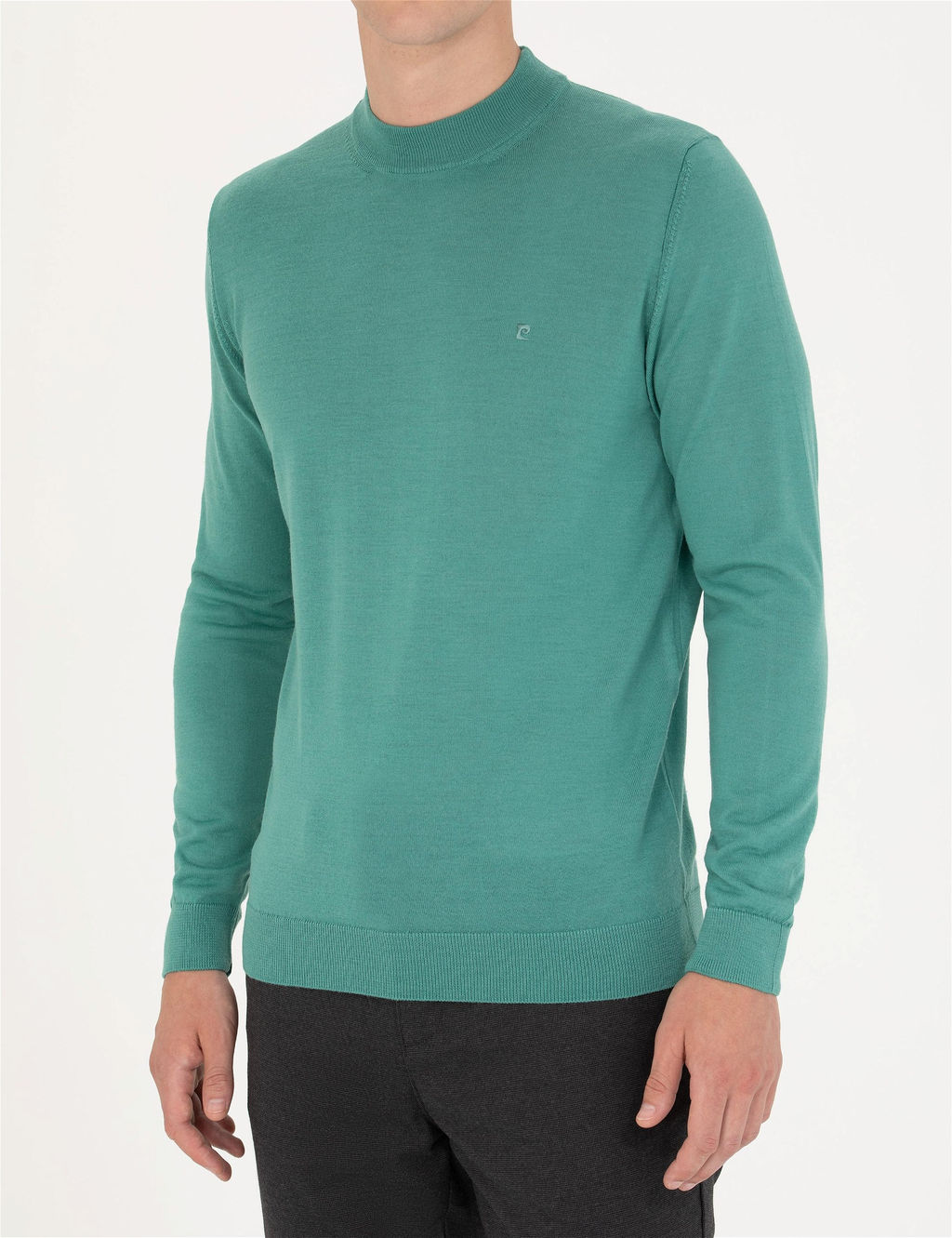 Mint Regular Fit Bato Yaka Y_n Kar___ml_ Basic Triko Kazak