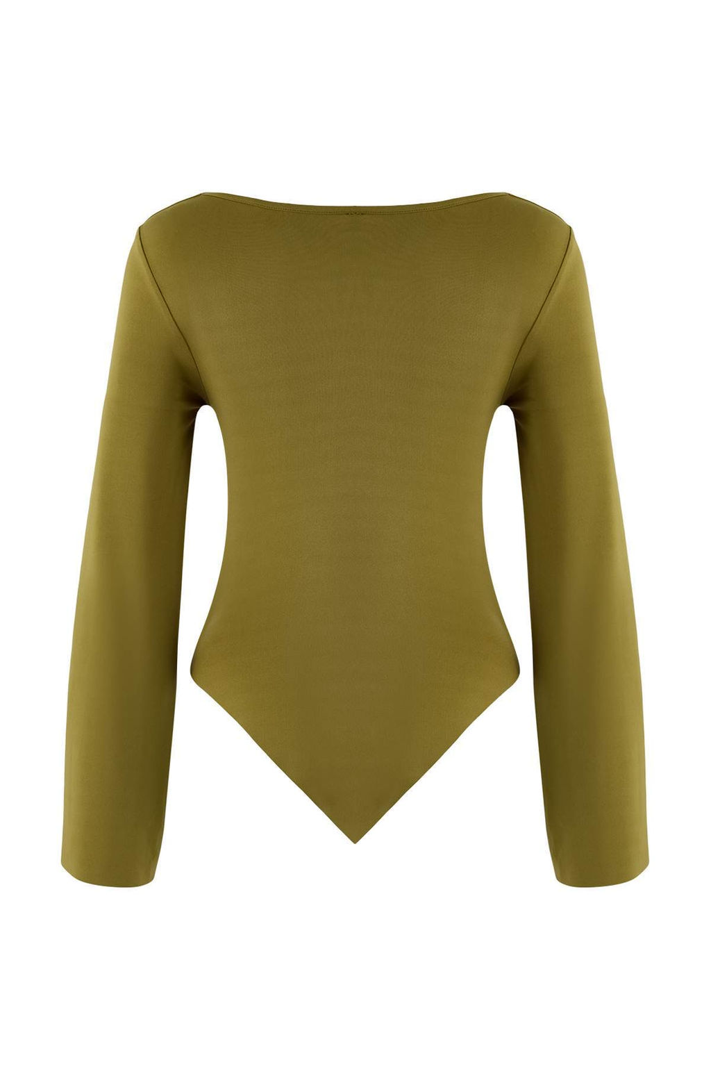 Yag Yesil Degaje Yaka Asimetrik Fitted/Vucuda Oturan Orme Bluz TWOAW26BZ00283 - Trendyolmilla фото 2