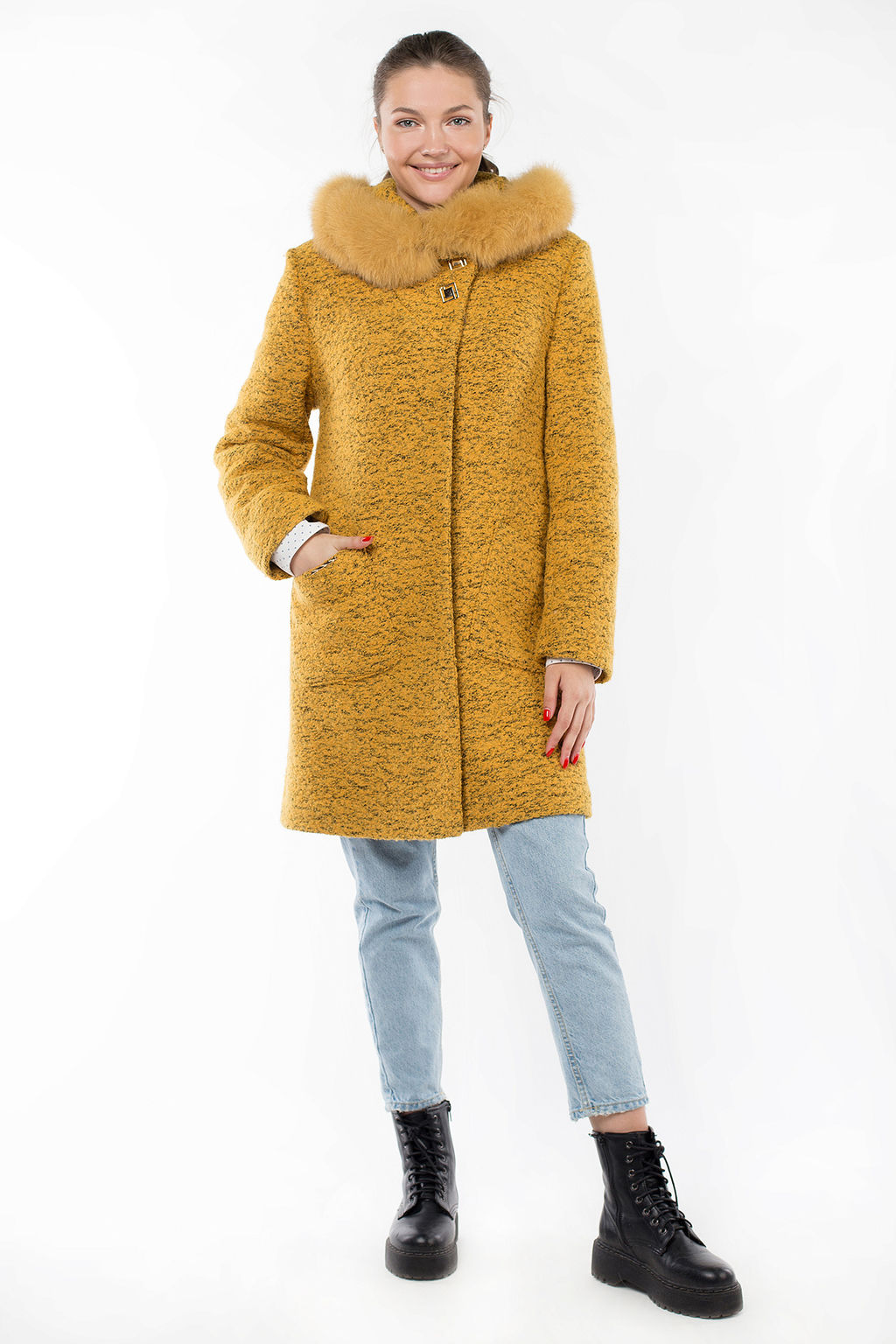 02-1734 Пальто женское утепленное - Империя пальто фото 2