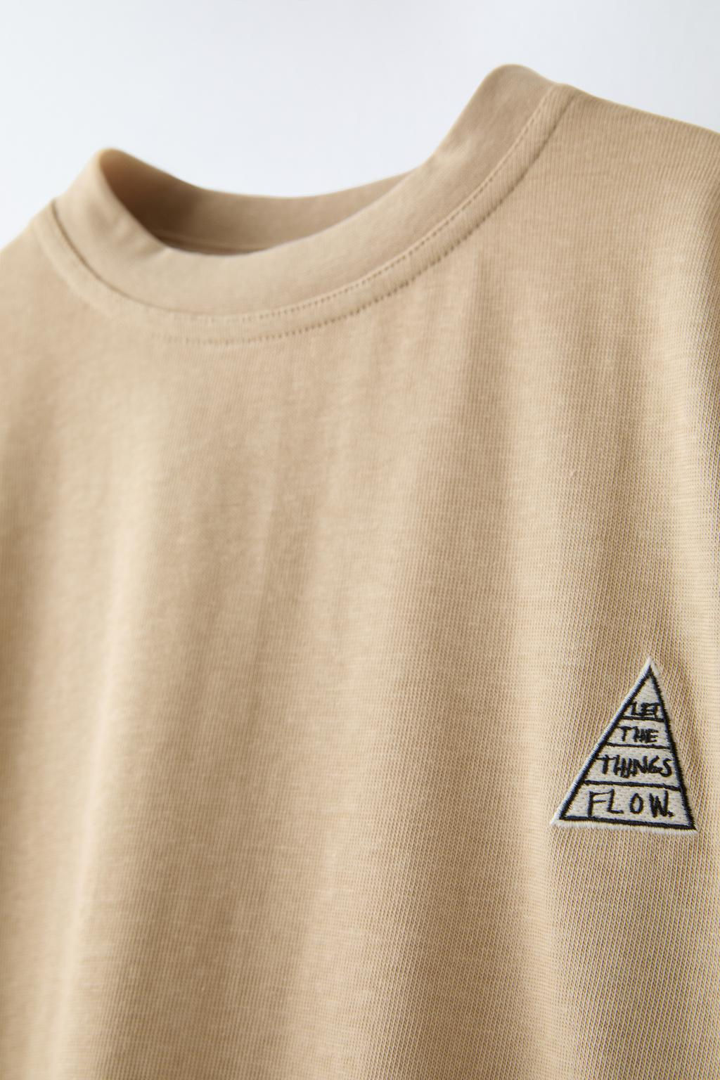 T-SHIRT WITH EMBROIDERED MOTIFS - Zara фото 9