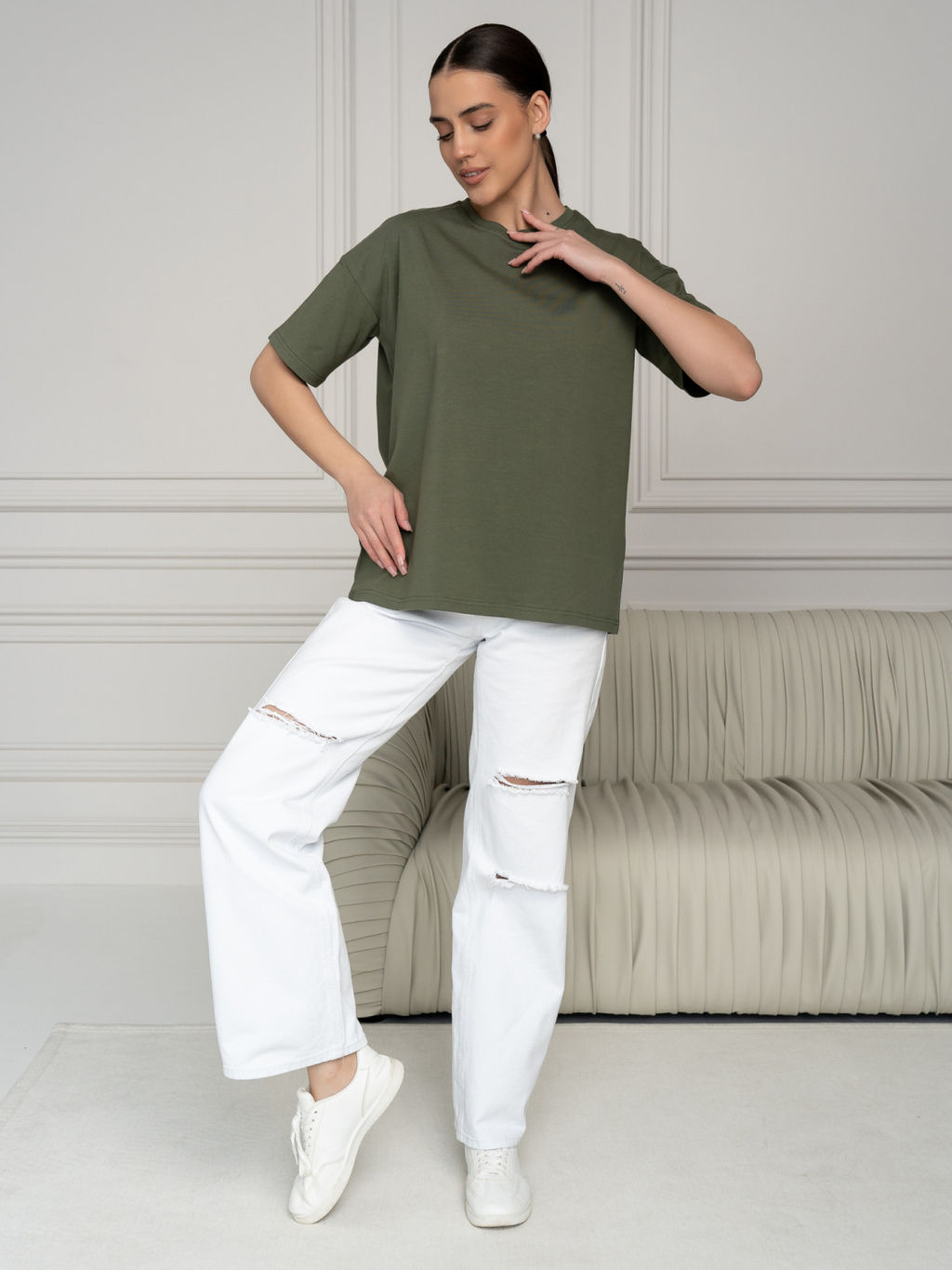 Футболка унисекс Оверсайз, цв. Хаки