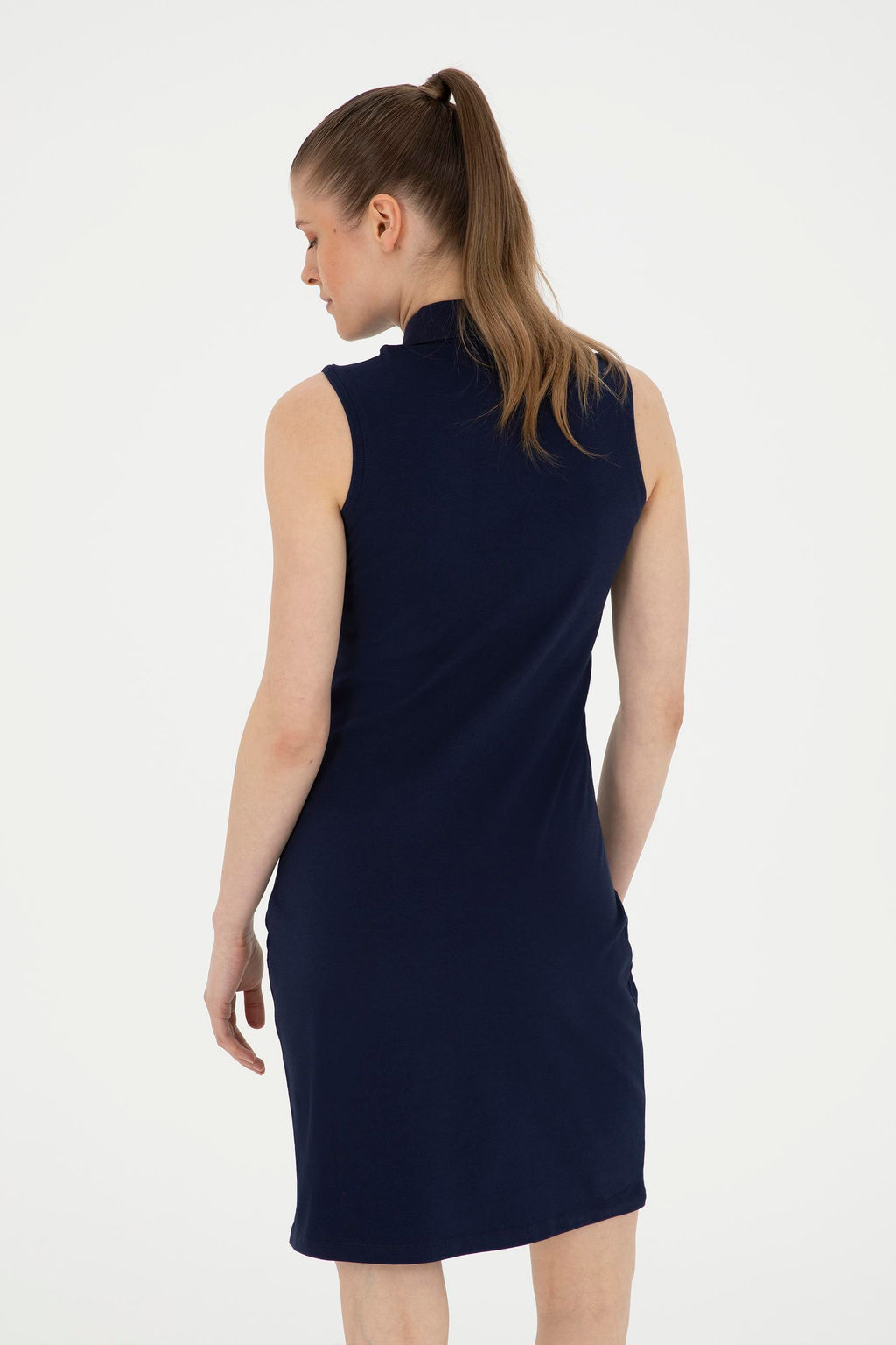 Kad_n Lacivert Polo Yaka _rme Elbise