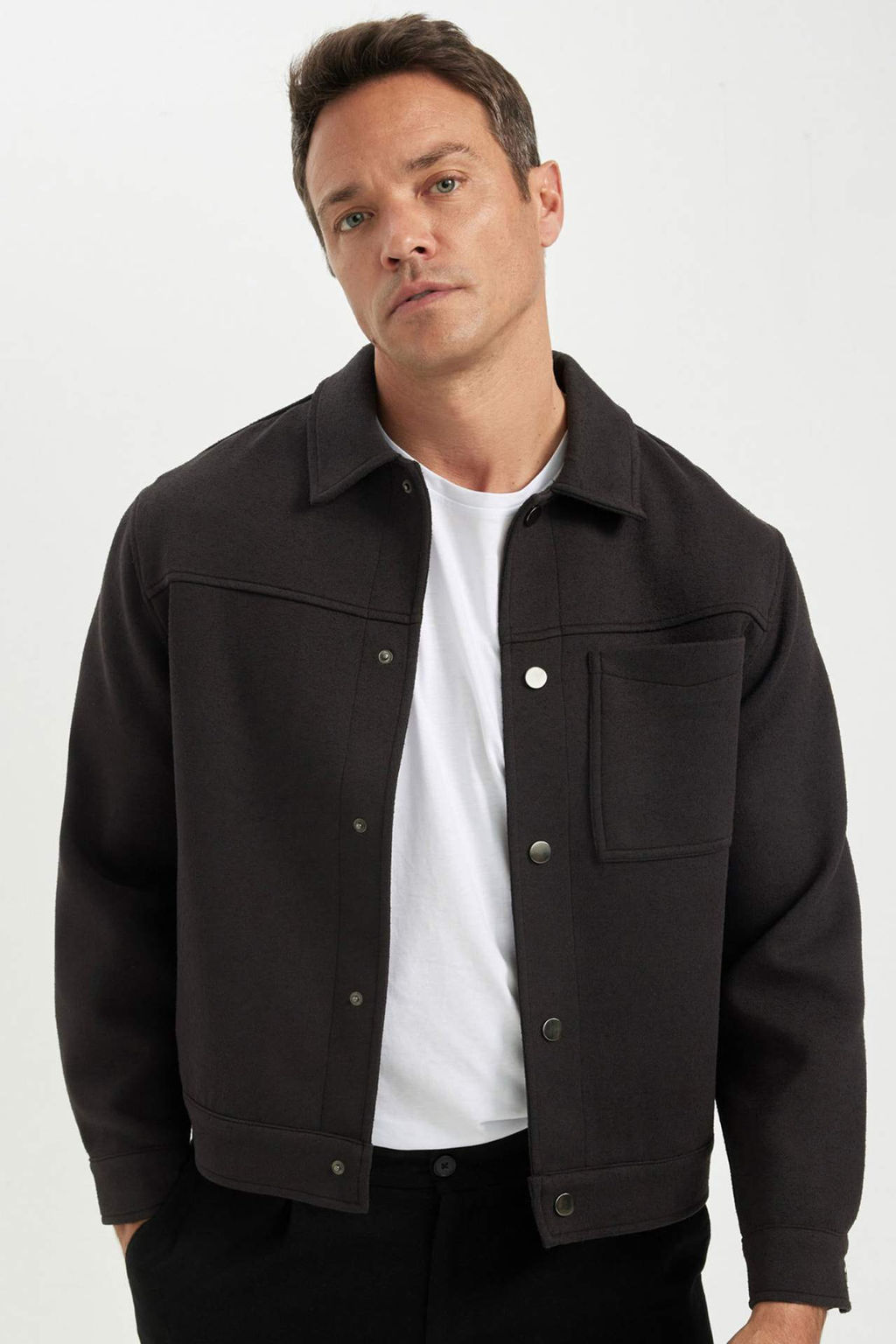 Relax Fit Ceket Mont Polo Yaka C?tc?tl? Cepli Astarl? - Defacto фото 2