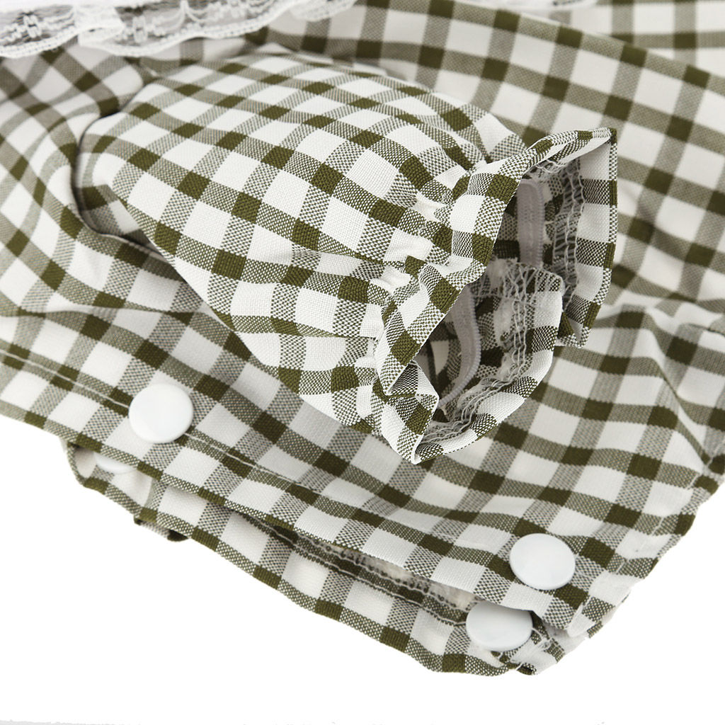 Пэт тойс (Pet toys) Одежда для собаки Платье с вышивкой, с кружевом, на кнопках р-р XL, длина спинки 34см/обхват груди 42см/обхват шеи 32см, цвет-хаки, 100% полиэстер (Китай) - Домашняя мода фото 8