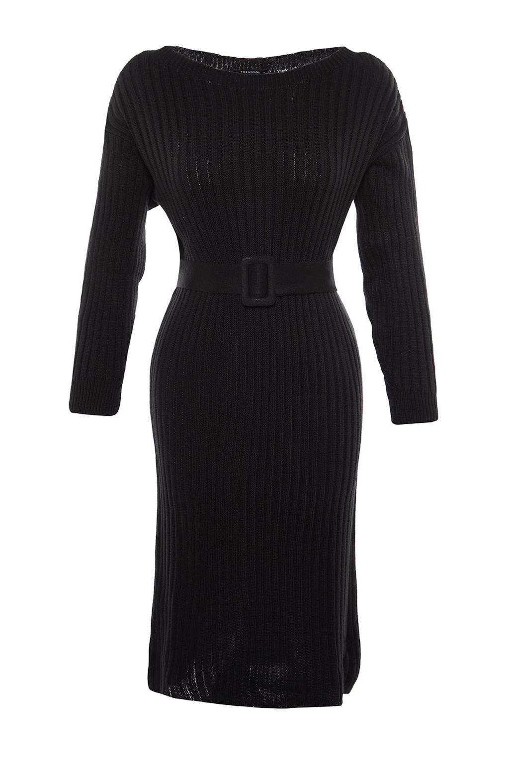 TRENDYOLMILLA Antrasit Mini Triko Kemerli Elbise TWOAW23EL00444  фото 26