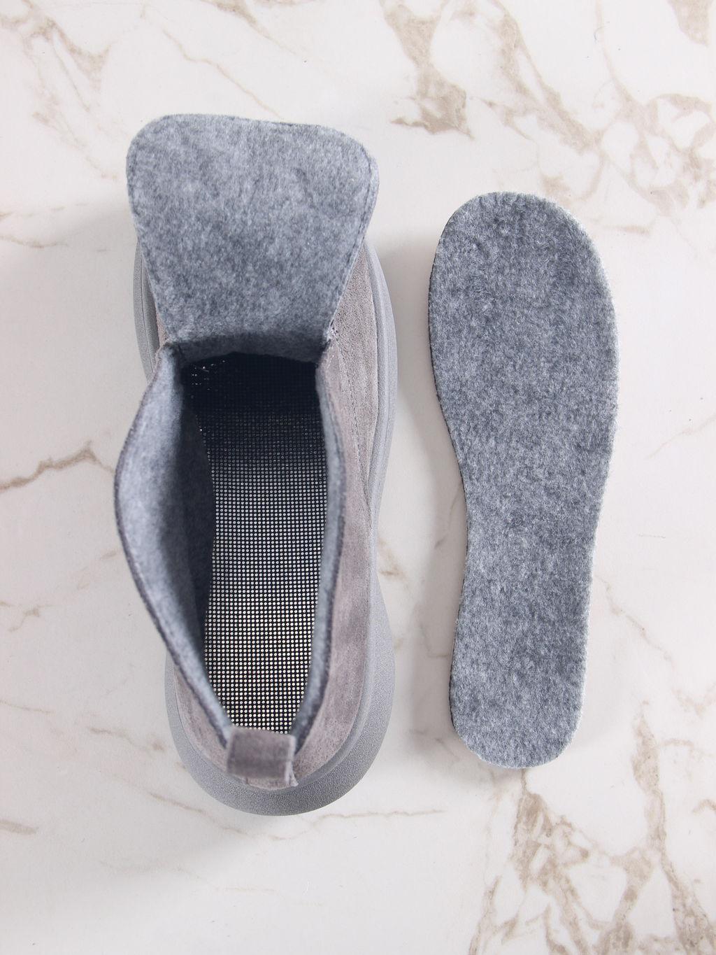 Ботинки 308.927gr.Серый замок замша+серый/мех