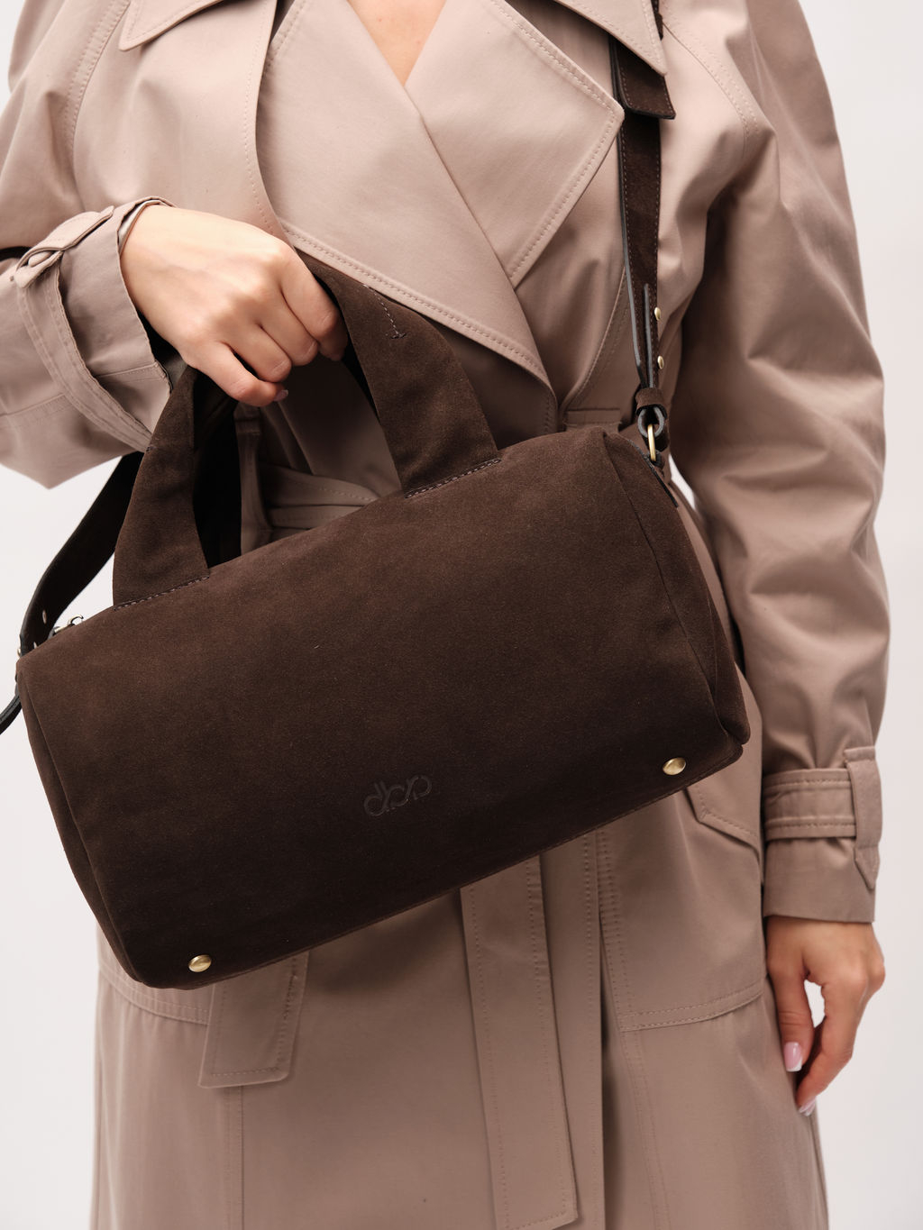 Замшевая сумка Bowling DBR 31378 черный каштан  фото 3