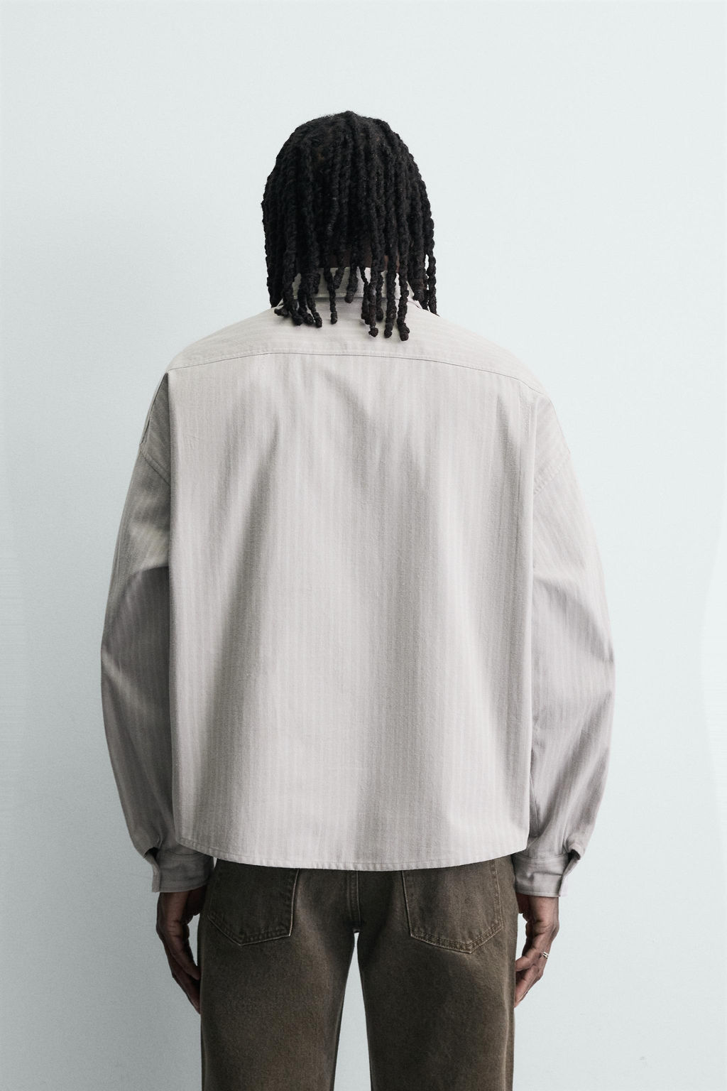 CONTRAST EMBROIDERED STRIPED SHIRT - Zara фото 3