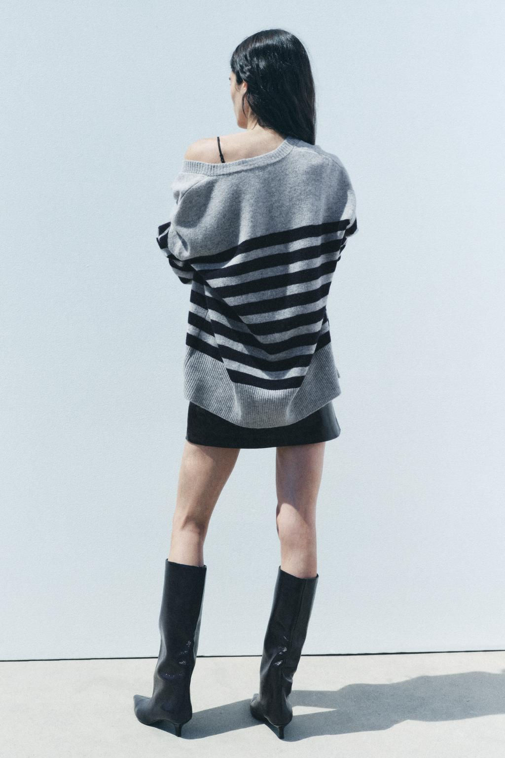 STRIPED KNIT CARDIGAN 100% WOOL - Zara фото 8