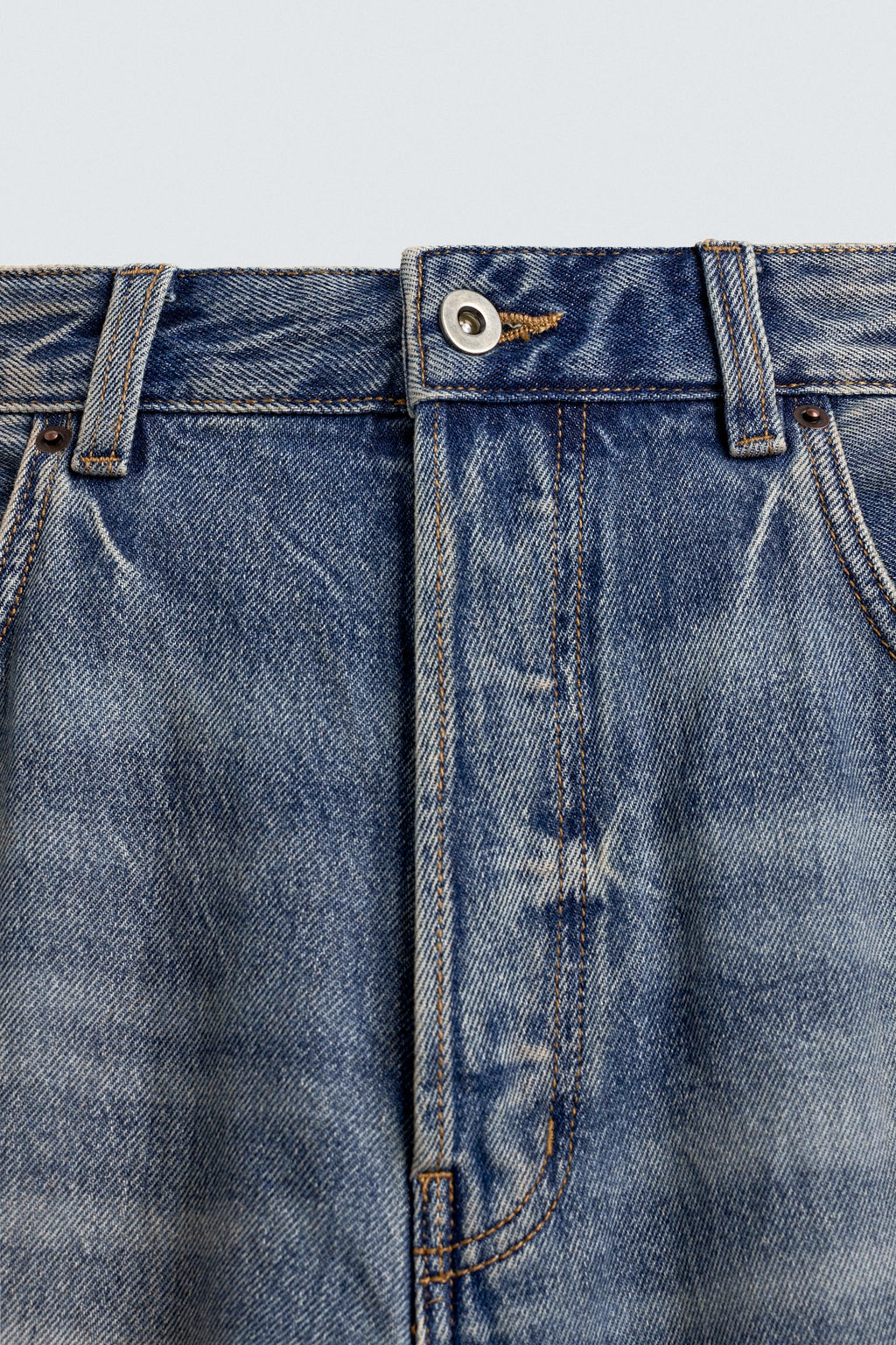 JEANS BAGGY FIT LAVADO EFECTO VINTAGE / Azul medio - Zara фото 10