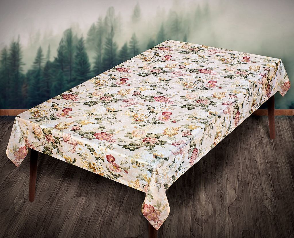 Скатерть арт. 1035/7/120, ЛЕТНИЙ САД, тефлоновая скатерть, размеры 120 см х 160 см, края подогнуты и прошиты с укреплением на флизелин, ГОТОВЫЕ СКАТЕРТИ ширина 160 см x высота 120 см