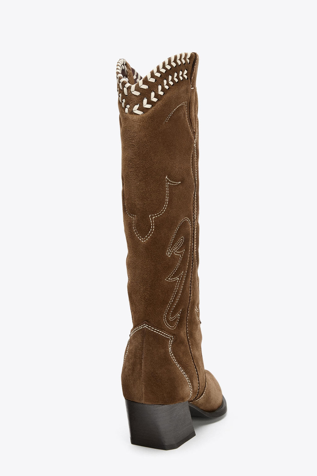 LEATHER EMBROIDERED BOOTS - Zara фото 7