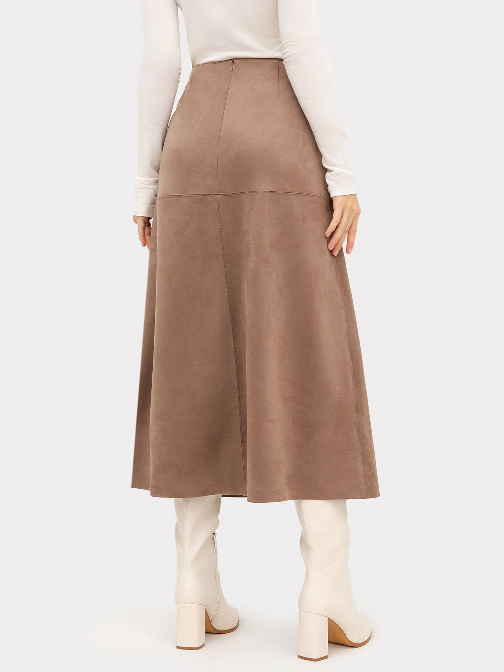 Юбка женская бежевая "под замшу"