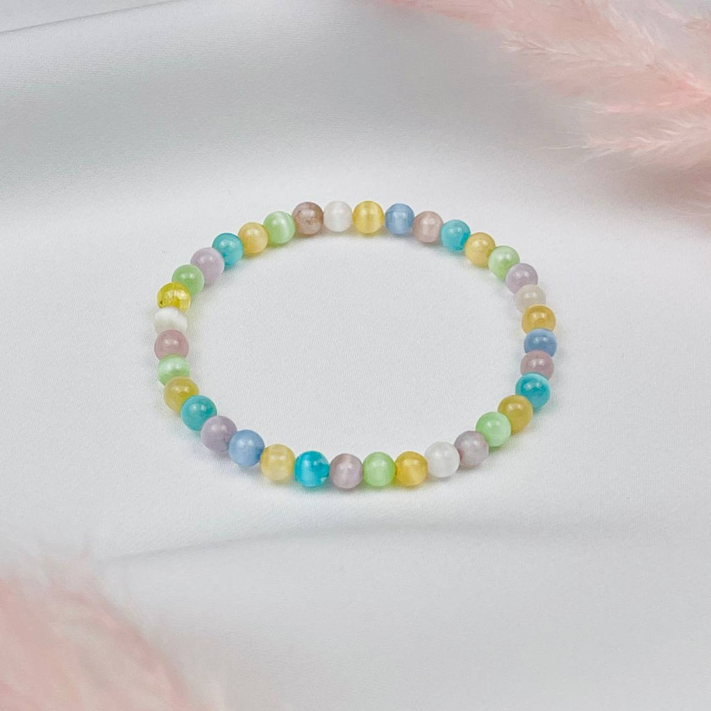 Браслет детский из Селенита тон. 16 см