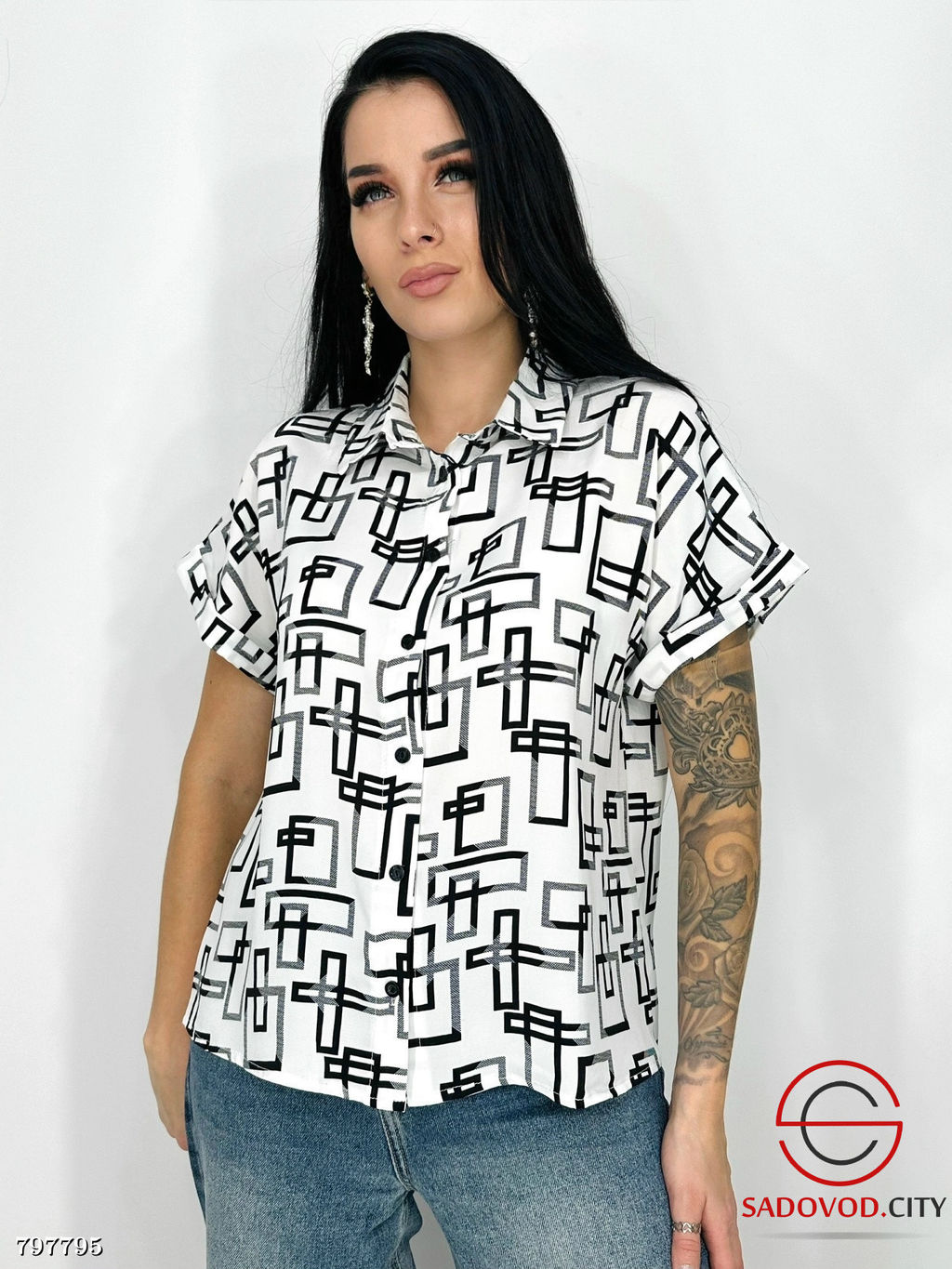 рубашка женская с принтом - Bruno фото 2