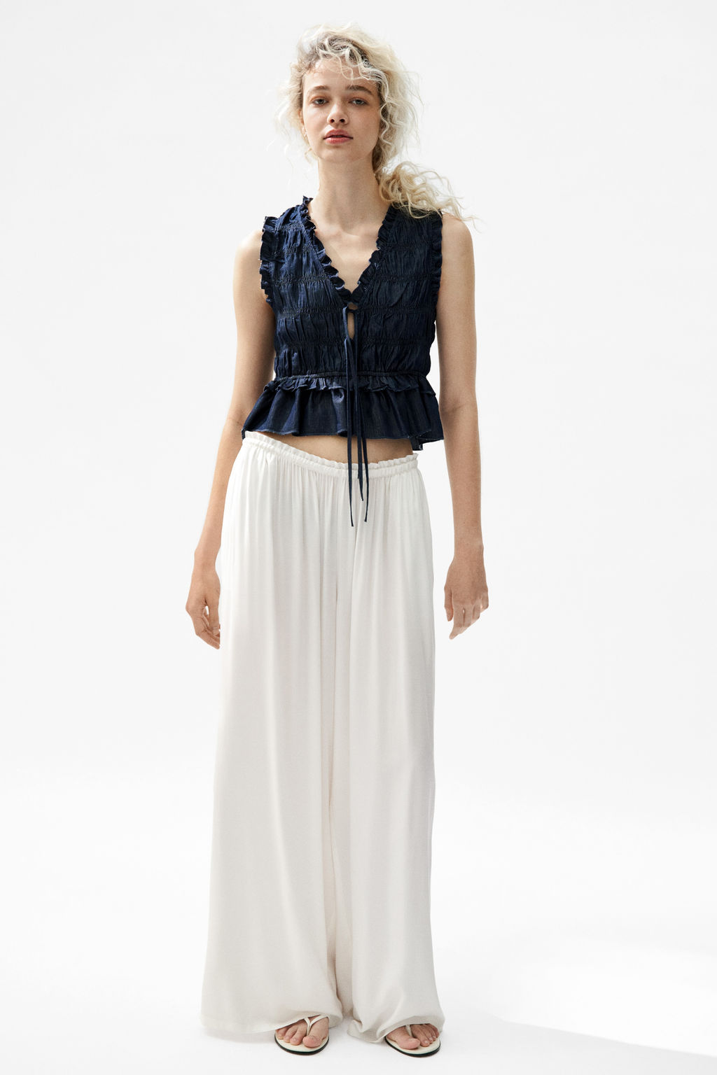 Top nido de abeja en denim - H&m фото 6
