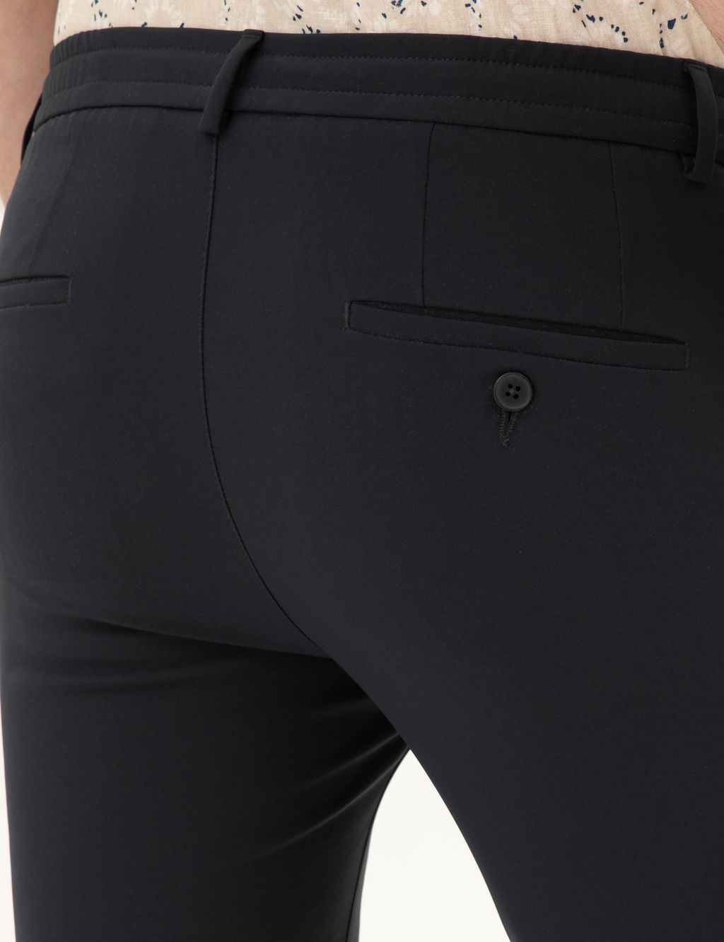 Lacivert Slim Fit Beli Ba_c_kl_ Pantolon