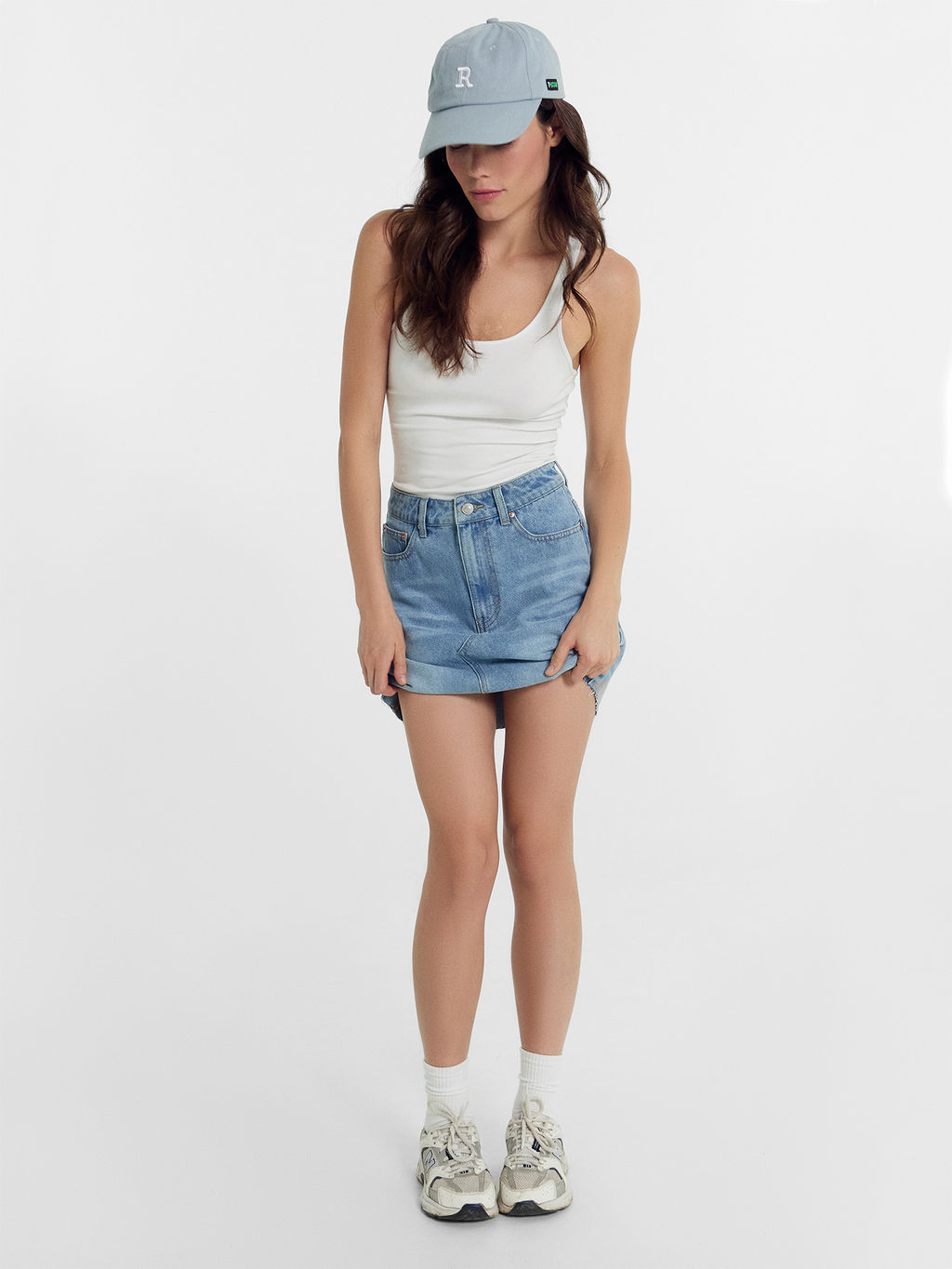 Юбка женская джинсовая в голубом цвете голубой 2024-DSK901-1 - Mark formelle фото 2