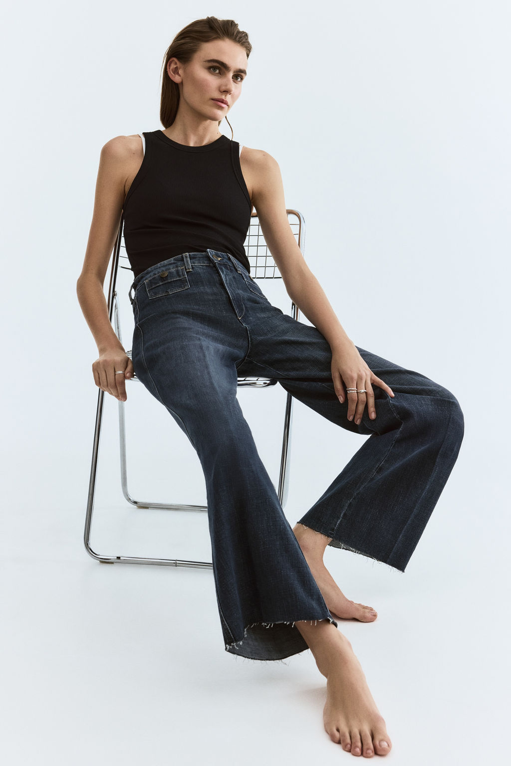 Wide High Waist Ankle Jeans - H&m фото 10