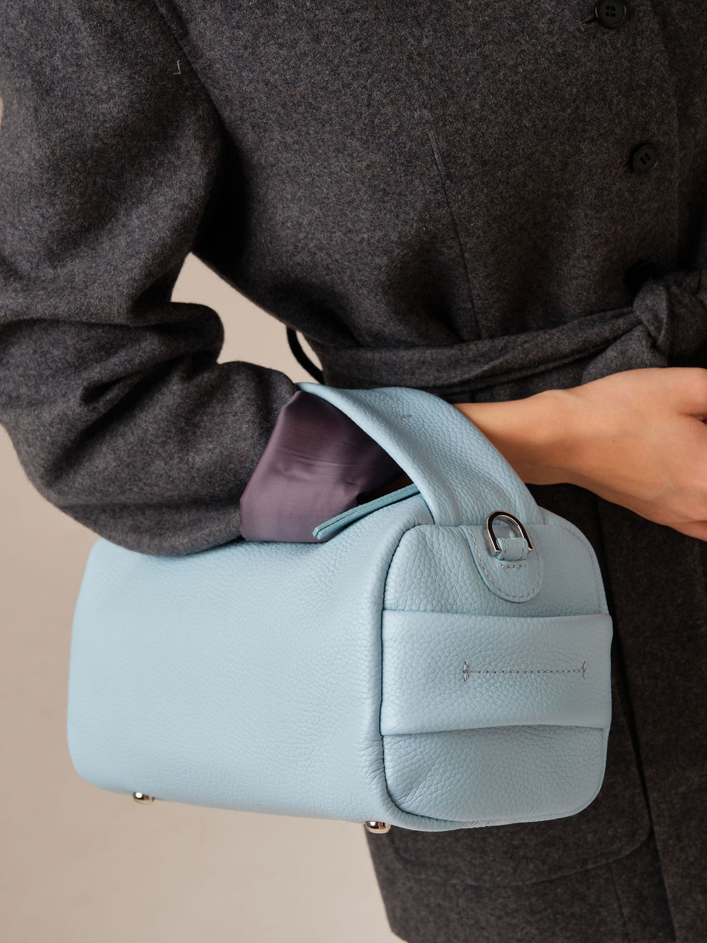 Кожаная сумка Solea DBR 31365 светло-голубой  фото 5