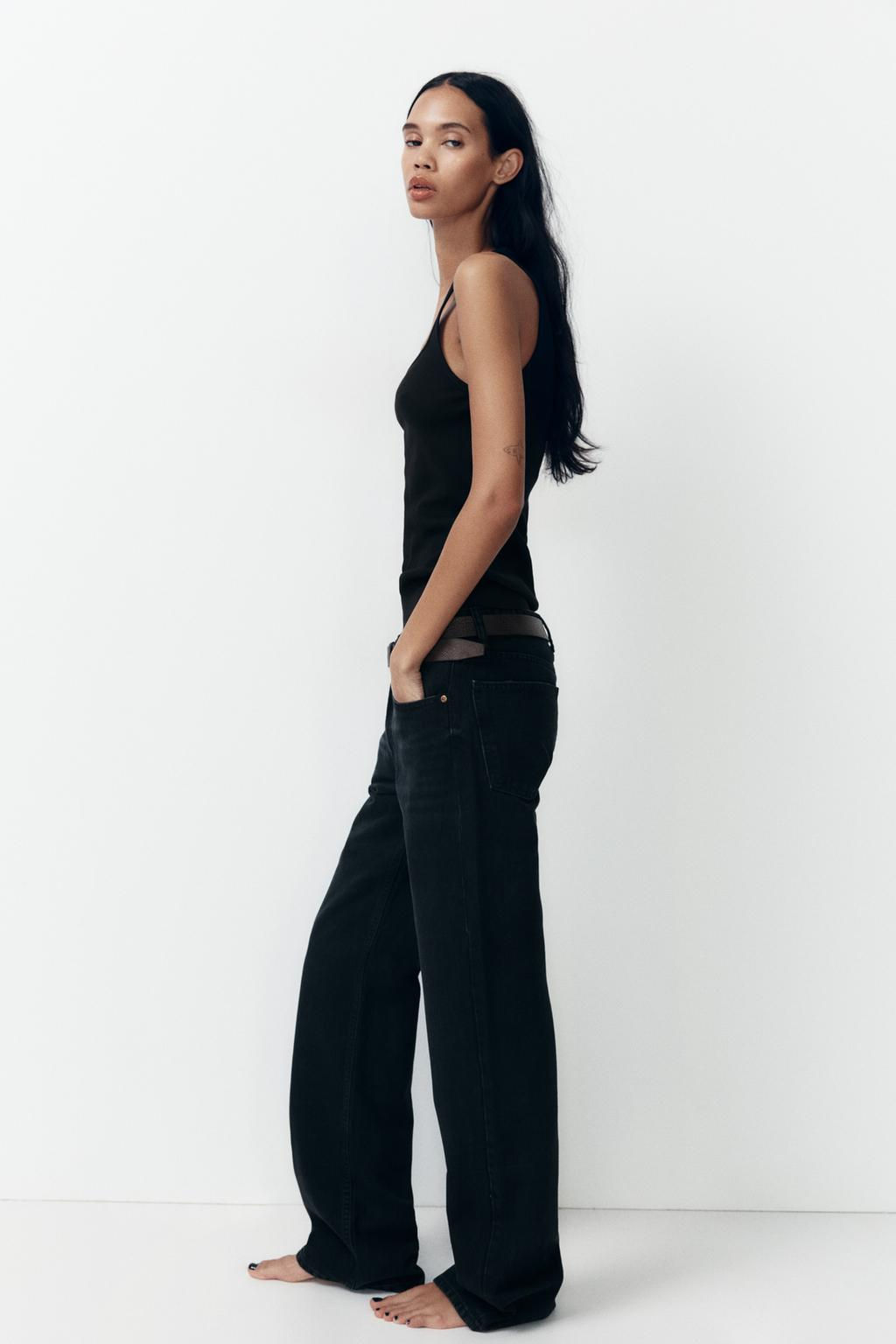 TRF WIDE-LEG MID-RISE FULL LENGTH JEANS - Zara фото 5
