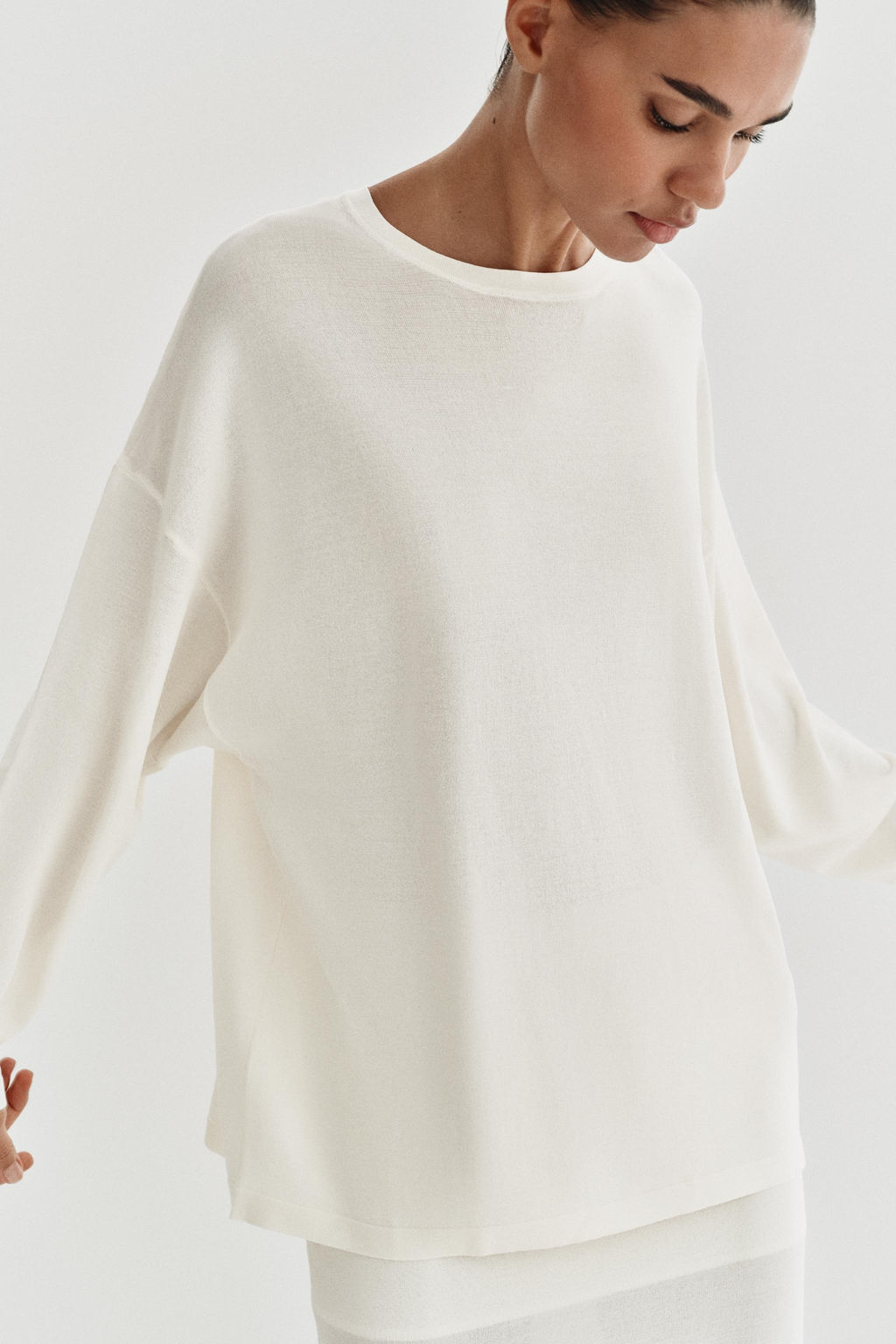 JERSEY OVERSIZE PUNTO FINO / Blanco - Zara фото 3