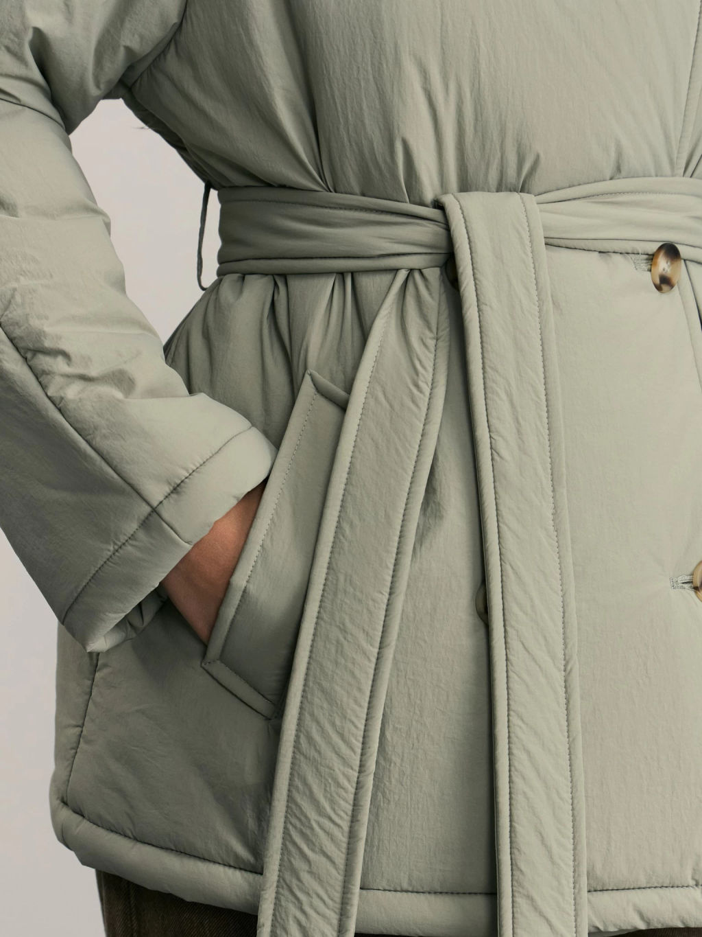 Куртка стеганая с поясом / Zarina  фото 8