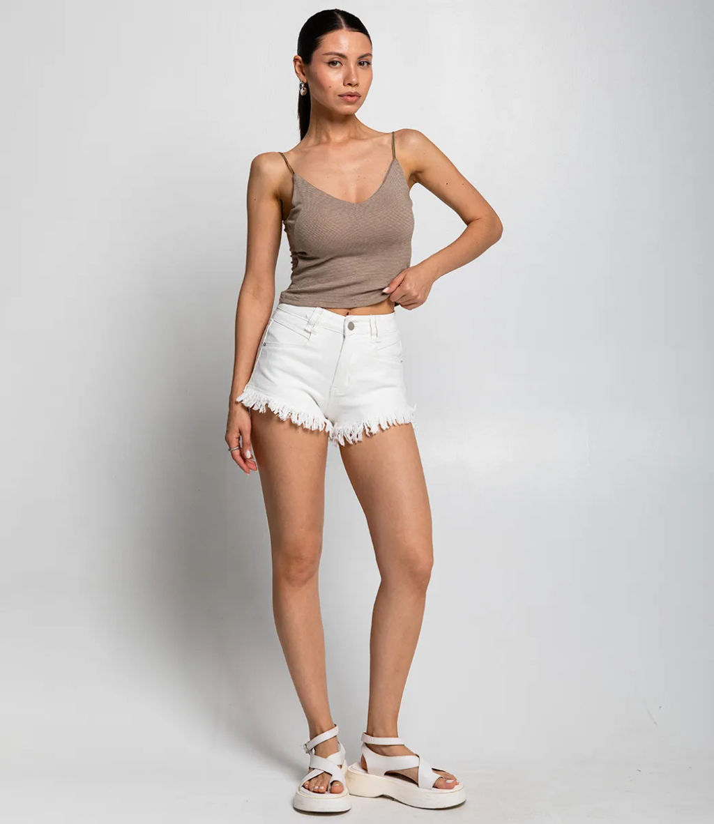 Топ #КТ68019, бежево-серый - Dommod фото 4