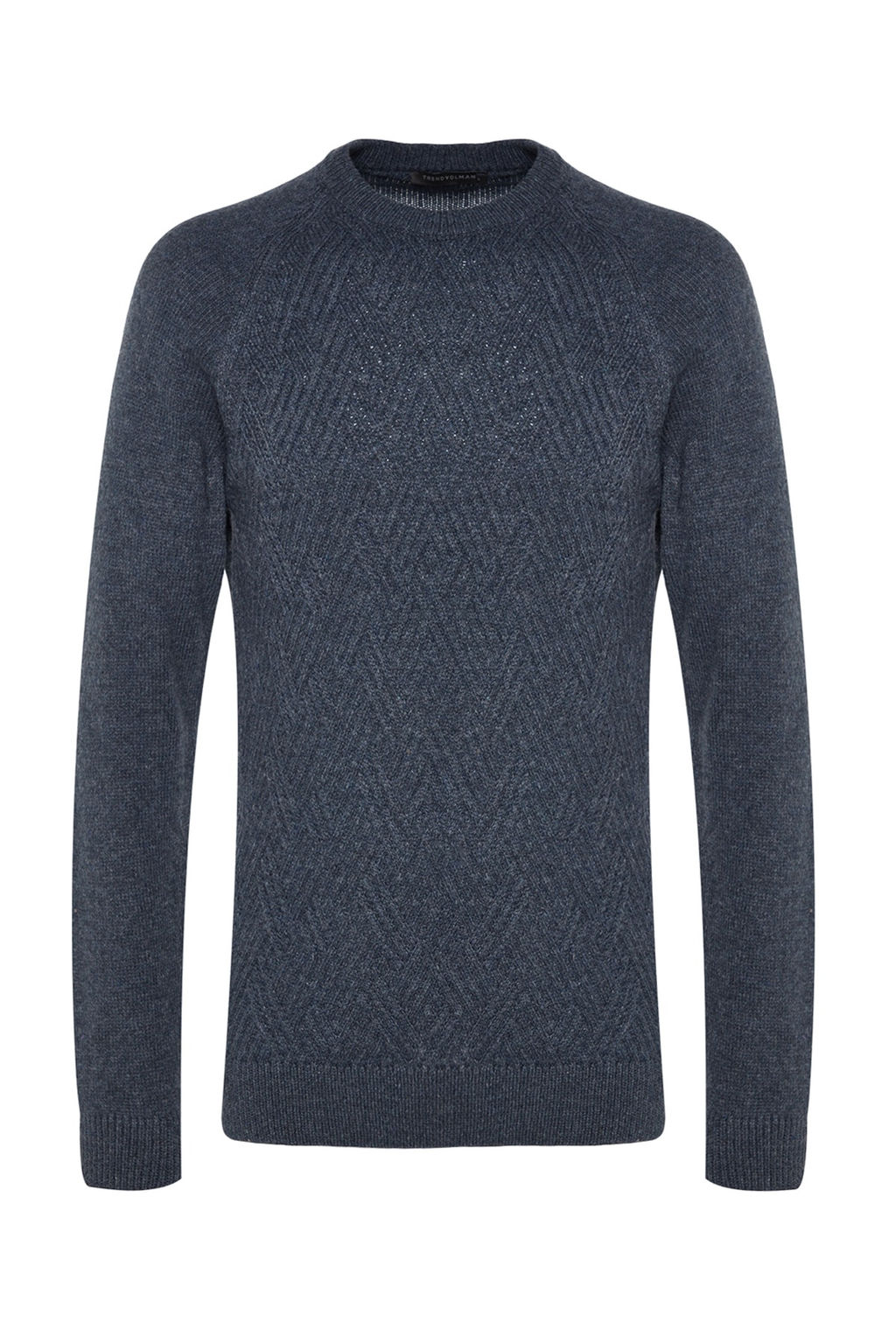 TRENDYOL MAN Gri Unisex Fit Yunlu Bisiklet Yaka Reglan Kol Dokulu Yun Kar?s?ml? Triko Kazak TMNAW22KZ0290 - Trendyolmilla фото 14