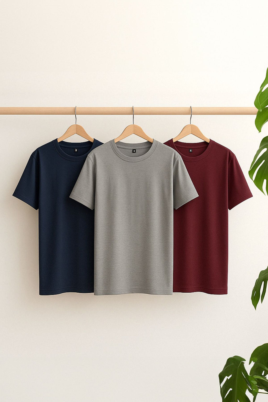 TRENDYOL MAN Siyah-Antrasit-Ekru Oversize/Genis Kesim 3lu Paket %100 Pamuklu T-Shirt TMNSS24TS00026 - Trendyolmilla фото 2