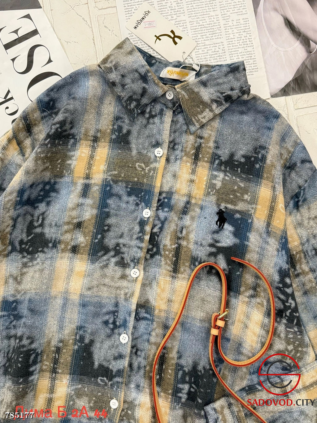 Женская рубашка в клетку - Bruno фото 4