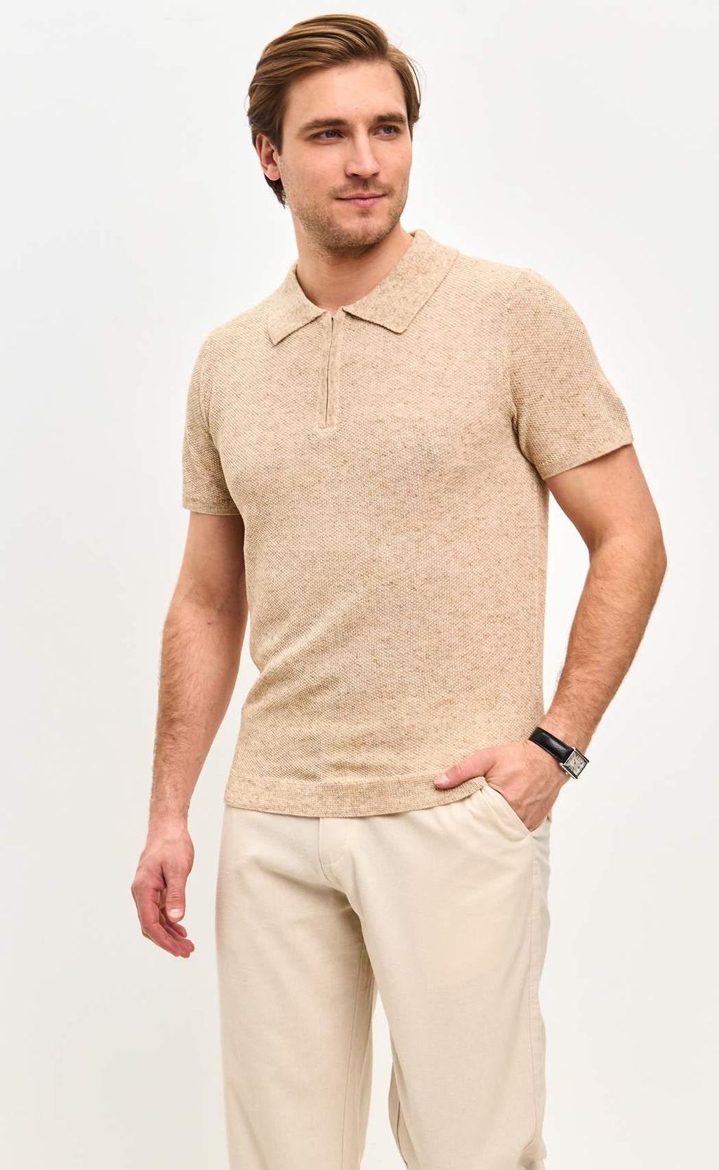 Футболка лен F111-07LN l.beige - Fine joyce фото 2