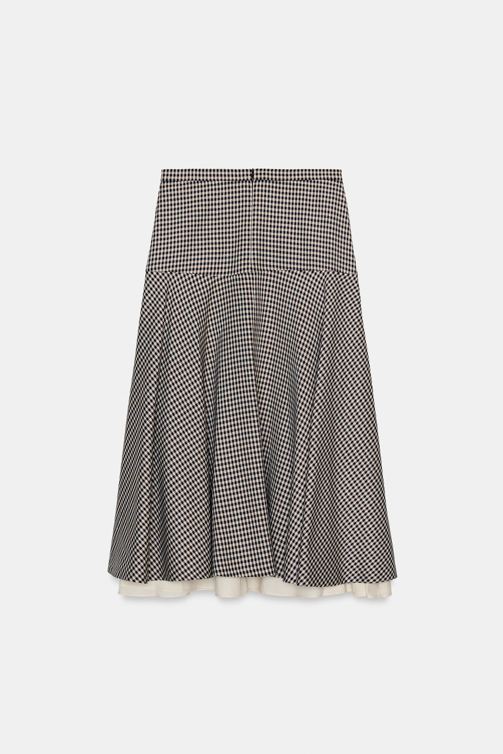 ZW COLLECTION CONTRAST CHECK SKIRT - Zara фото 6