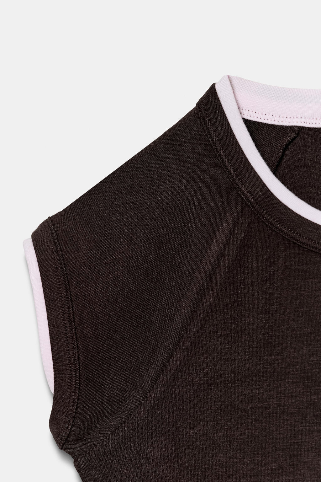 CAMISETA EFECTO DOBLE MANGA CORTA / Chocolate - Zara фото 10