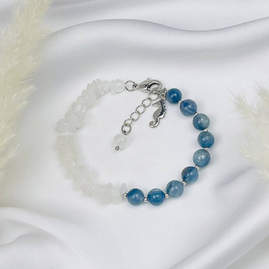 Браслет из Кианита и Лунного камня 16 см +