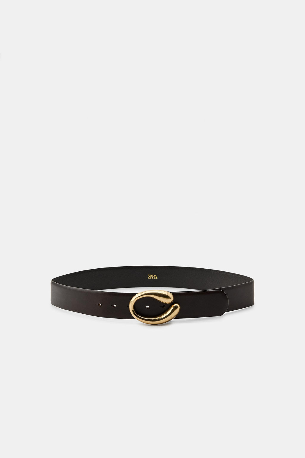 LEATHER BELT WITH OVAL BUCKLE - Zara фото 2