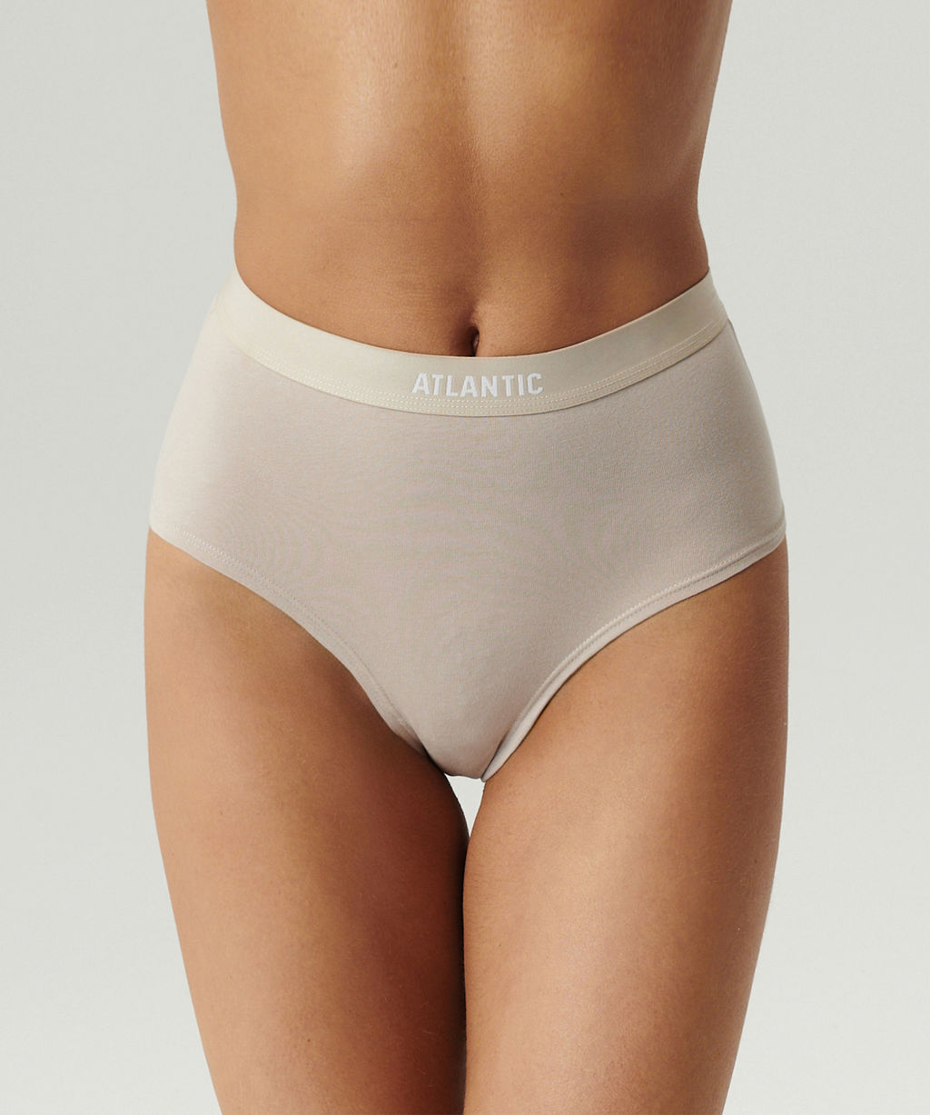 ATLANTIC 3CLP-009 Трусы макси спорт Maxi Sport - набор 3 шт. бежевый + ванильный + светло-голубой  фото 2