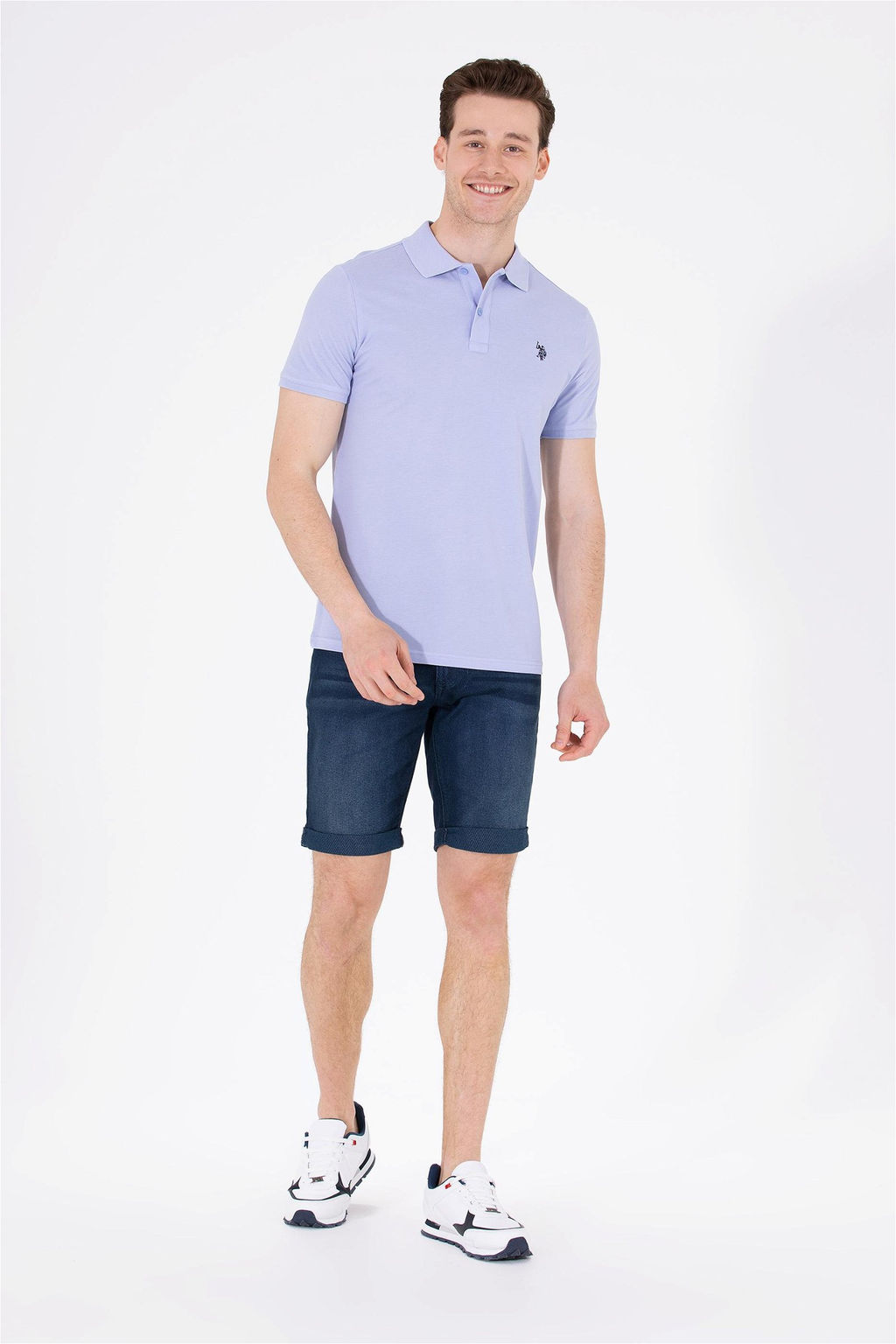 U. S. Polo Assn Мужская синяя базовая футболка с воротником-поло - U.s. polo assn фото 11