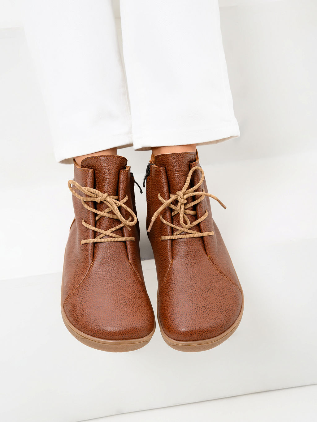 Босоногие ботинки 352.NATAbr.Коньяк/мех