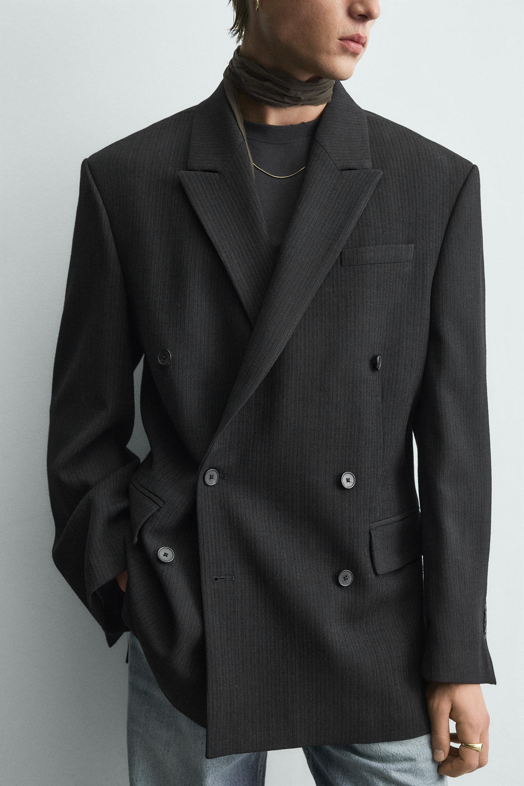 LIMITED EDITION DOUBLE-BREASTED PINSTRIPE SUIT BLAZER - Zara фото 5