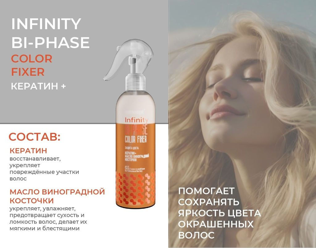 INFINITY Спрей двухфазный для защиты цвета окрашенных волос Color Fixer, 250 мл CONCEPT