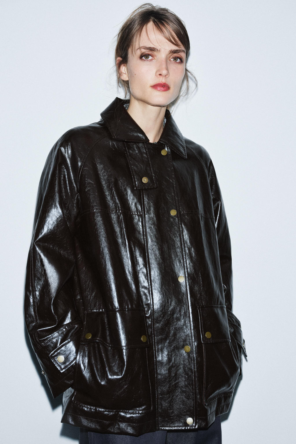 FAUX FUR COLLAR JACKET ZW COLLECTION - Zara фото 3