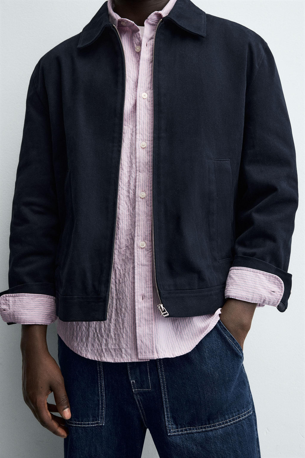 TEXTURED ZIP-UP OVERSHIRT - Zara фото 6