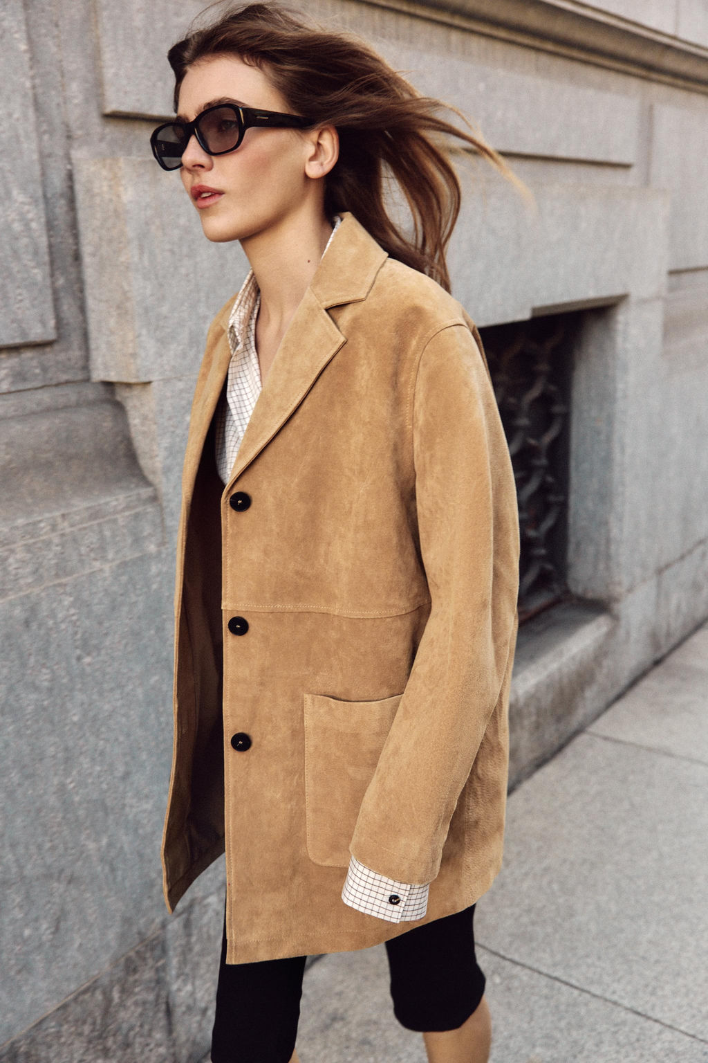 CHAQUETA 100% PIEL ANTE / Tostado - Zara фото 20